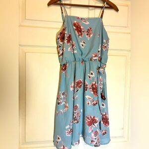 Sienna Sky, faux wrap dress, beautiful pattern, excellent condition, medium